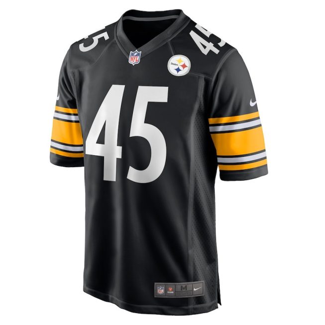 Jack Colletto 45 Pittsburgh Steelers Game Men Jersey - Black - Image 2