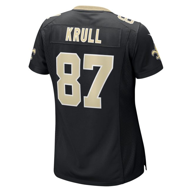 Lucas Krull New Orleans Saints Women's Game Player Jersey - Black - Image 3