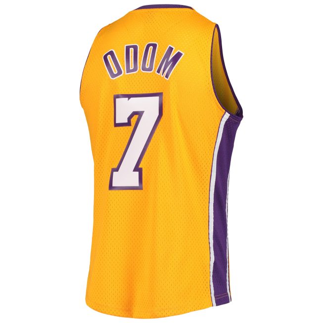Lamar Odom Los Angeles Lakers Mitchell & Ness 2001/02 Hardwood Classics Swingman Jersey - Gold - Image 3