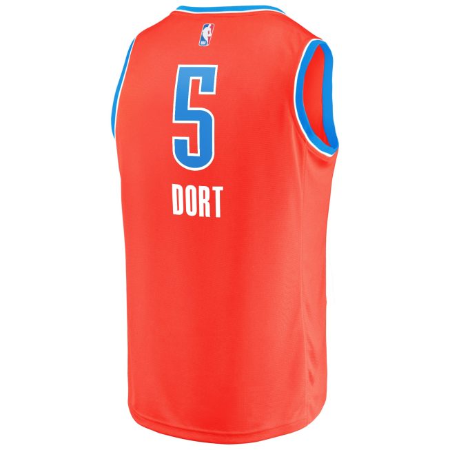 Luguentz Dort Oklahoma City Thunder Fanatics Youth Fast Break Replica Player Jersey - Statement Edition - Orange - Image 3