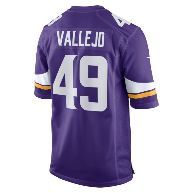 Tanner Vallejo Minnesota Vikings Team Game Jersey - Purple - Image 3