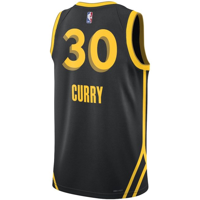 Stephen Curry 30 Golden State Warriors 2023/24 City Edition Swingman Jersey - Black - Image 3