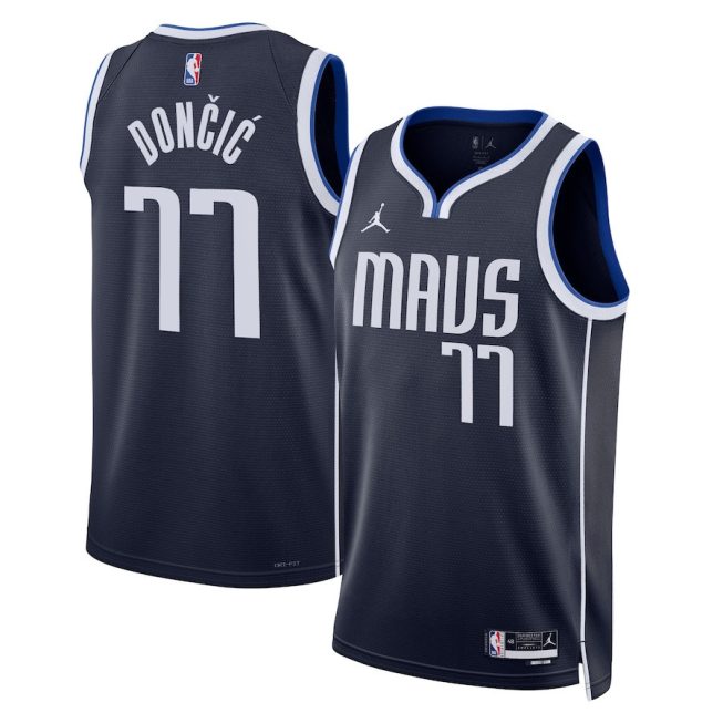 Luka Doncic 77 Dallas Mavericks Unisex Swingman Jersey - Statement Edition - Navy