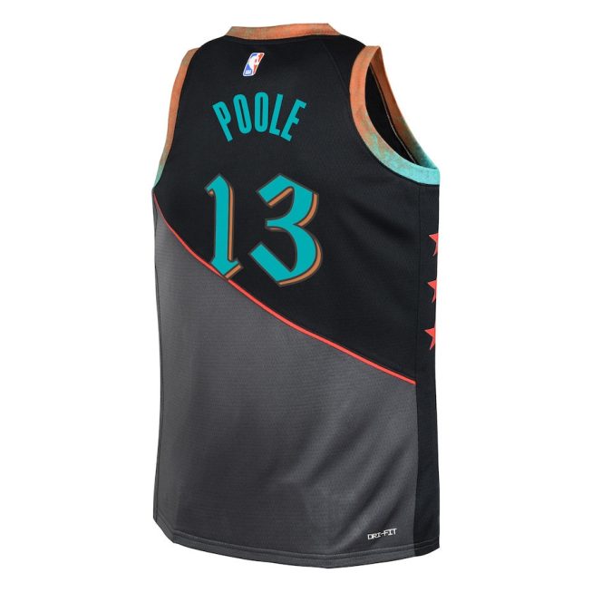 Jordan Poole 13 Washington Wizards 2023/24 City Edition Swingman YOUTH Jersey - Black - Image 3