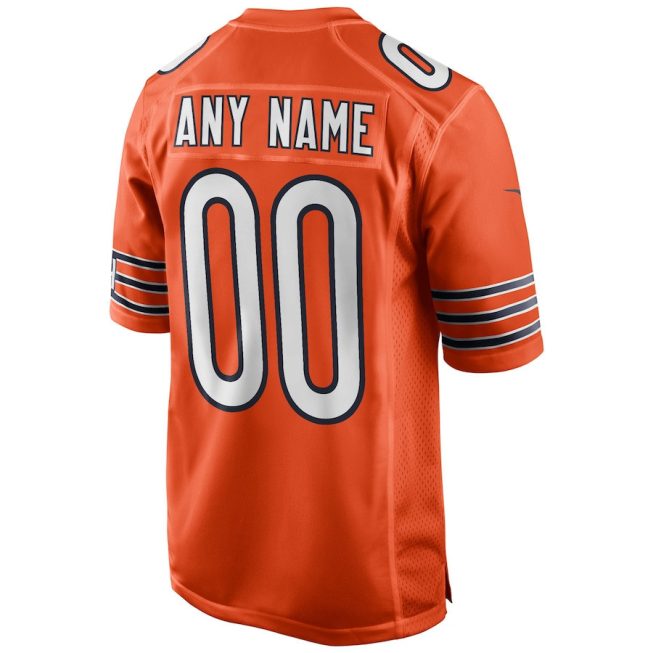 Chicago Bears Custom Alternate Game Men Jersey - Orange - Image 3