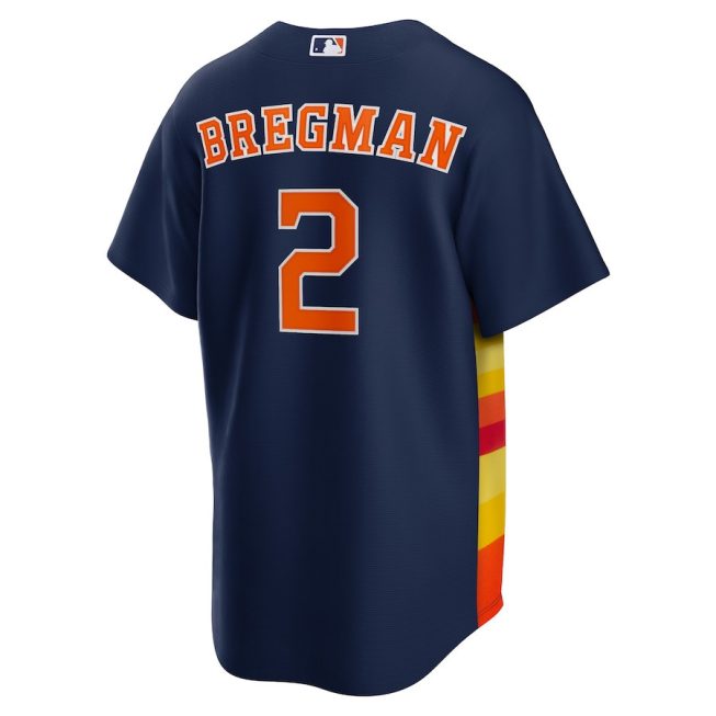 Alex Bregman 2 Houston Astros Alternate Men Jersey - Navy - Image 3