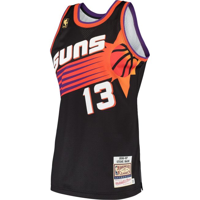 Steve Nash Phoenix Suns Mitchell & Ness 1996/97 Hardwood Classics Authentic Jersey - Black - Image 2