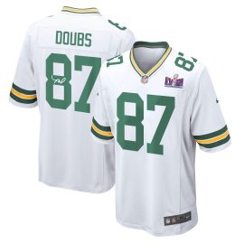 Romeo Doubs 87 Signed Green Bay Packers Super Bowl LVIII Game Men Jersey - White