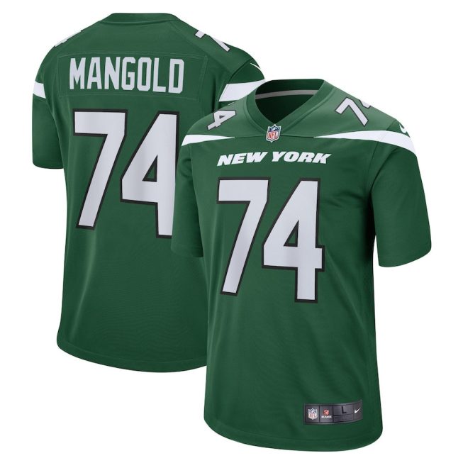 Nick Mangold 74 New York Jets Men Retired Jersey - Gotham Green