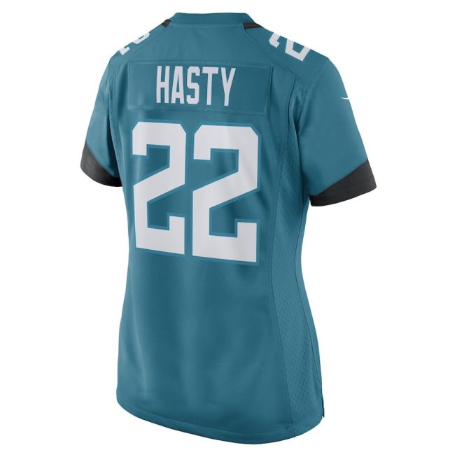Jamycal Hasty 22 Jacksonville Jaguars Women's Game Jersey - Teal - Image 3