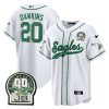 Brian Dawkins 20 Philadelphia Eagles Jerome Brown Retired Patch Baseball Men Jersey - White