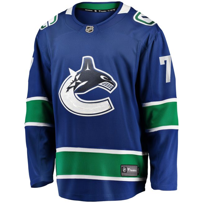 Carson Soucy Vancouver Canucks Fanatics Home Premier Breakaway Player Jersey - Blue - Image 2