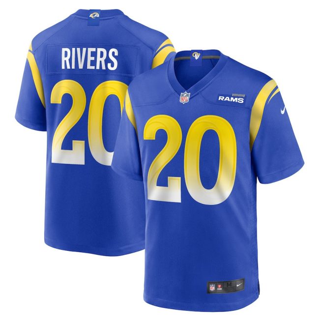 Ronnie Rivers 20 Los Angeles Rams Men Team Game Jersey - Royal