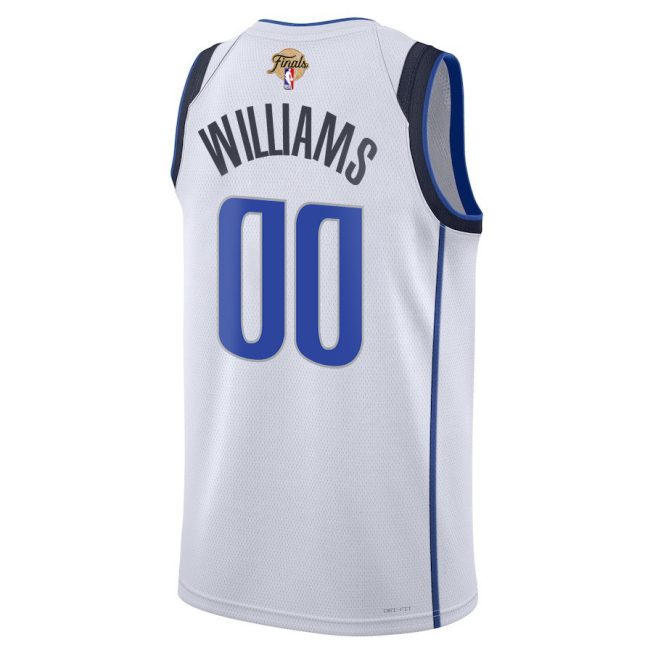 Brandon Williams 00 Dallas Mavericks 2024 FINALS PATCH Swingman Jersey - Association Edition - White - Image 3