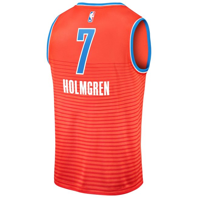 Chet Holmgren Oklahoma City Thunder Fanatics Fast Break Replica Player Jersey - Statement Edition - Orange - Image 3
