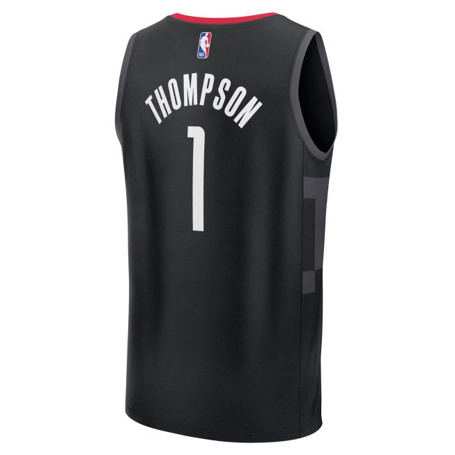 Amen Thompson Houston Rockets Fanatics Fast Break Replica Player Jersey - Statement Edition - Black - Image 3