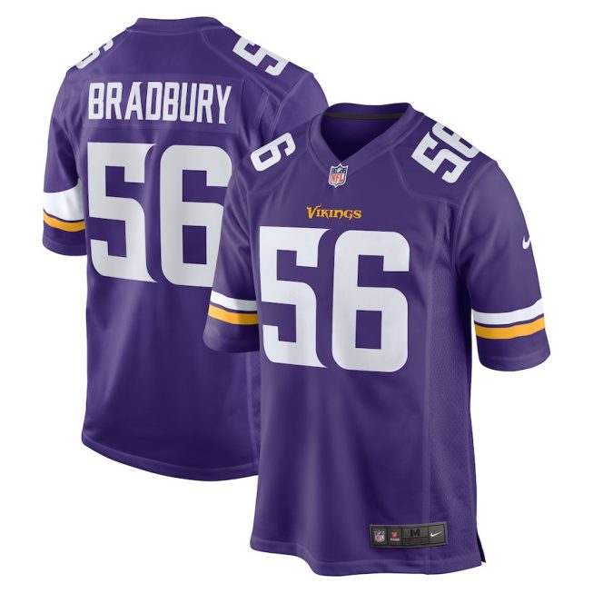 Garrett Bradbury 56 Minnesota Vikings Men Game Jersey - Purple