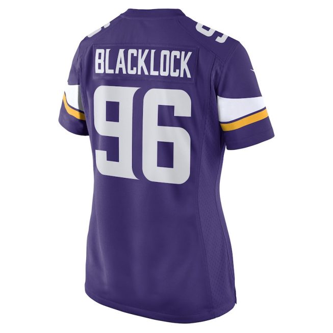 Ross Blacklock 96 Minnesota Vikings Women Game Jersey - Purple - Image 3