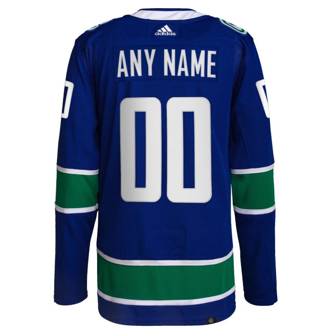 Vancouver Canucks Home Primegreen Authentic Custom Jersey - Royal - Image 3