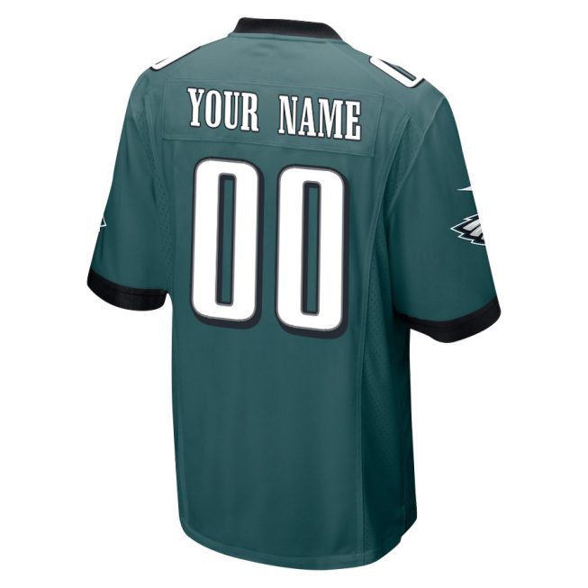 Philadelphia Eagles Super Bowl LIX New Orleans Patch Game Men Custom Jersey - Midnight Green - Image 2