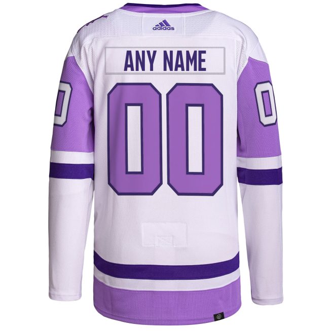 Anaheim Ducks Hockey Fights Cancer Primegreen Authentic Custom Jersey - White/Purple - Image 3
