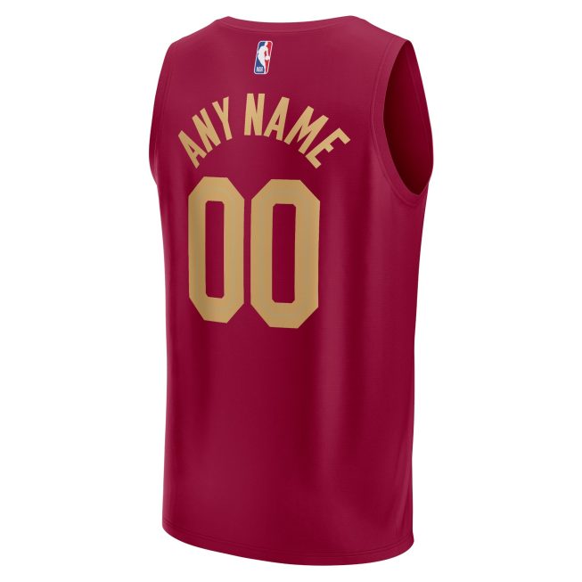 Cleveland Cavaliers Fanatics Fast Break Custom Jersey - Wine - Icon Edition - Image 3