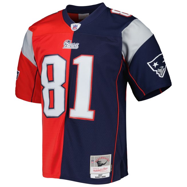 Randy Moss New England Patriots Mitchell & Ness 2007 Split Legacy Replica Jersey - Navy/Red - Image 2