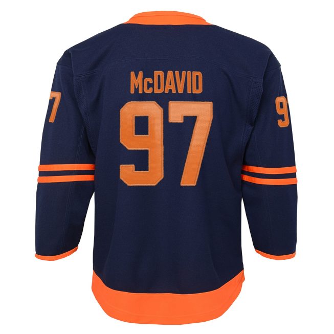 Connor McDavid Edmonton Oilers Youth Alternate Premier Player Jersey - Navy - Image 3