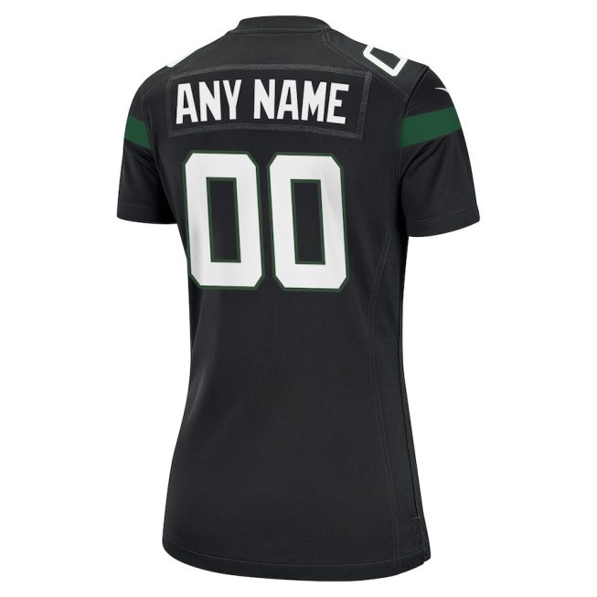 New York Jets Women Alternate Custom Game Jersey - Stealth Black - Image 3