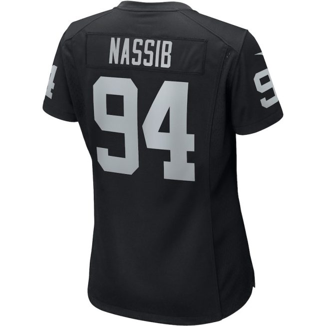Carl Nassib 94 Las Vegas Raiders Women Game Jersey - Black - Image 3