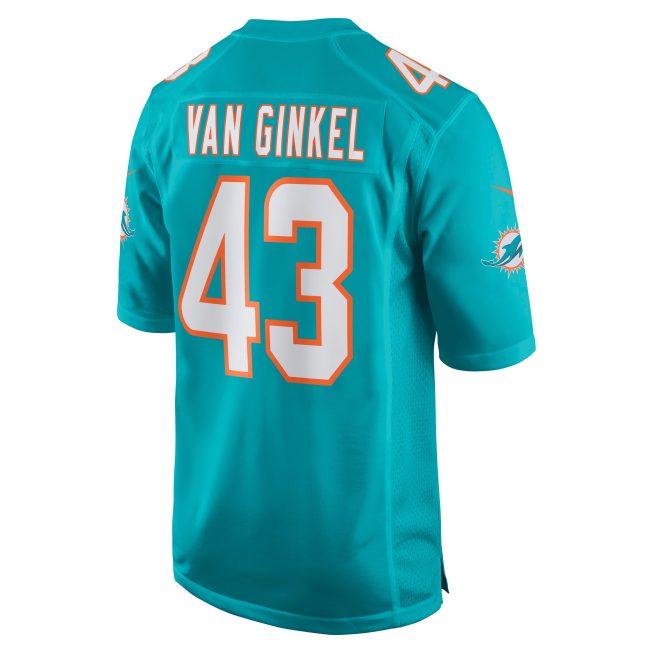 Andrew Van Ginkel Miami Dolphins Game Jersey - Aqua - Image 3