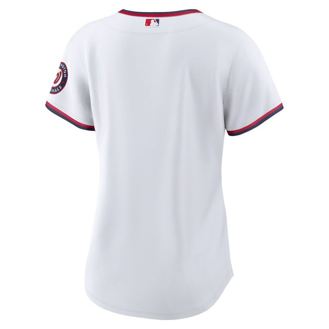 Washington Nationals Women's Home Blank Replica Jersey - White - Image 3