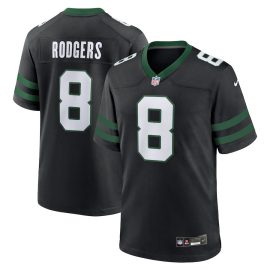 Aaron Rodgers 8 New York Jets Alternate Game Men Jersey - Legacy Black