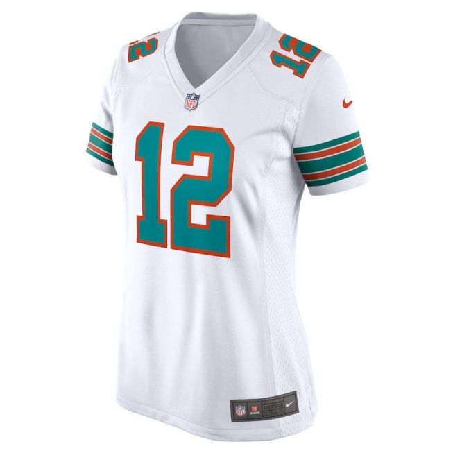 Bob Griese 12 Miami Dolphins Women Retired Jersey - White - Image 2