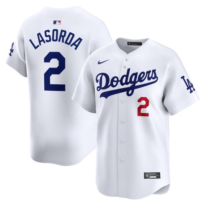 Tommy Lasorda 2 Los Angeles Dodgers Home Limited Player Men Jersey - White