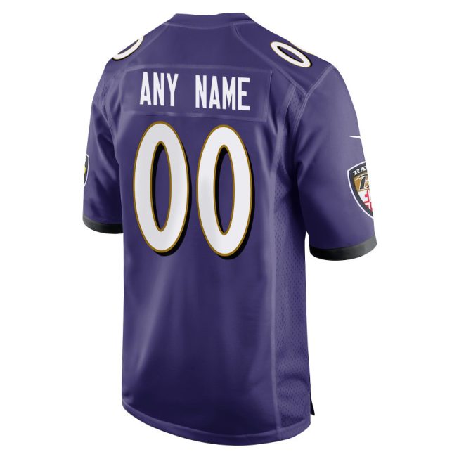 Baltimore Ravens 2024 Divisional Patch Game Men Custom Jersey - Purple - Image 3