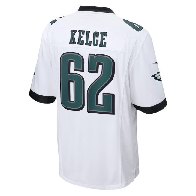 Jason Kelce 62 Philadelphia Eagles Fat Batman Signed Game Men Jersey - White - Image 3
