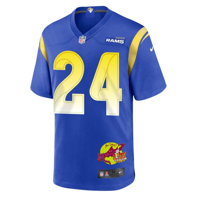Darious Williams 24 Los Angeles Rams Super Bowl LIX New Orleans Patch Game Men Jersey - Royal - Image 3