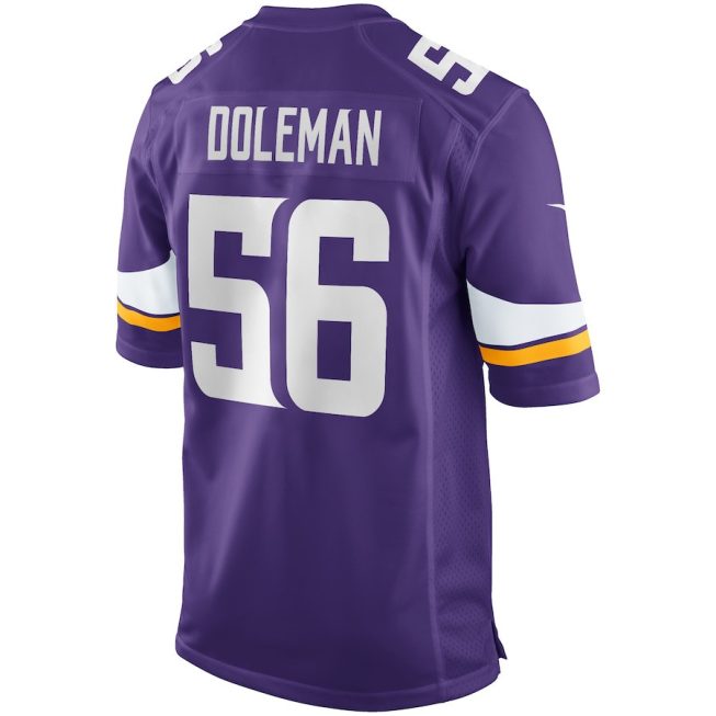 Chris Doleman 56 Minnesota Vikings Men Game Retired Jersey - Purple - Image 3