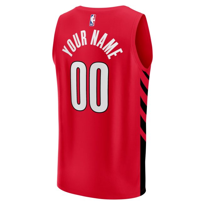 Portland Trail Blazers Fanatics Youth Fast Break Replica Custom Jersey - Statement Edition - Red - Image 3