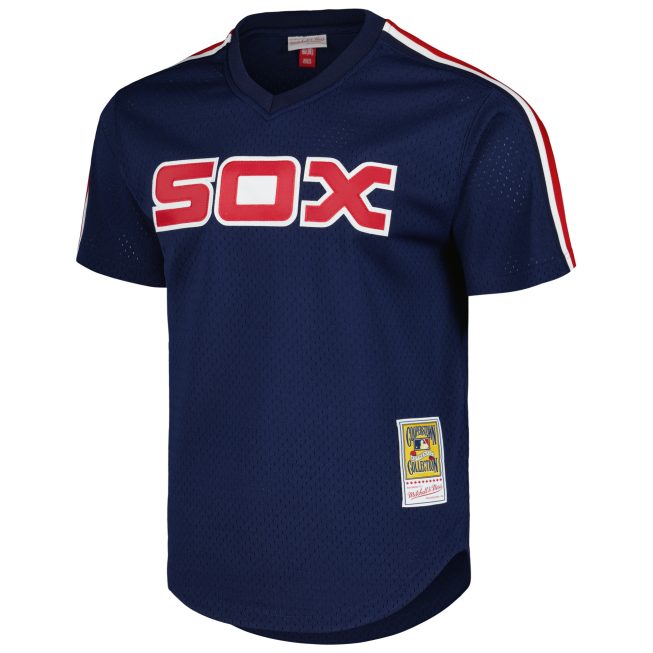 Carlton Fisk Chicago White Sox Mitchell & Ness 1983 Cooperstown Collection Mesh Batting Practice Jersey - Navy - Image 2