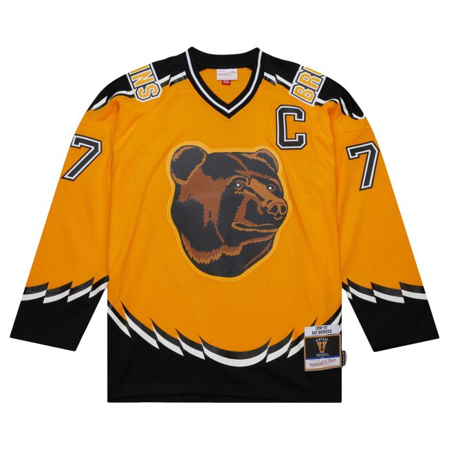Ray Bourque Boston Bruins Mitchell & Ness 1996/97 Captain Patch Blue Line Player Jersey - Gold - Image 2