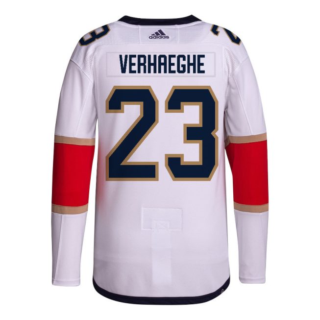 Carter Verhaeghe 23 Florida Panthers 2024 STANLEY CUP Final Away Breakaway Jersey - Men, White - Image 3