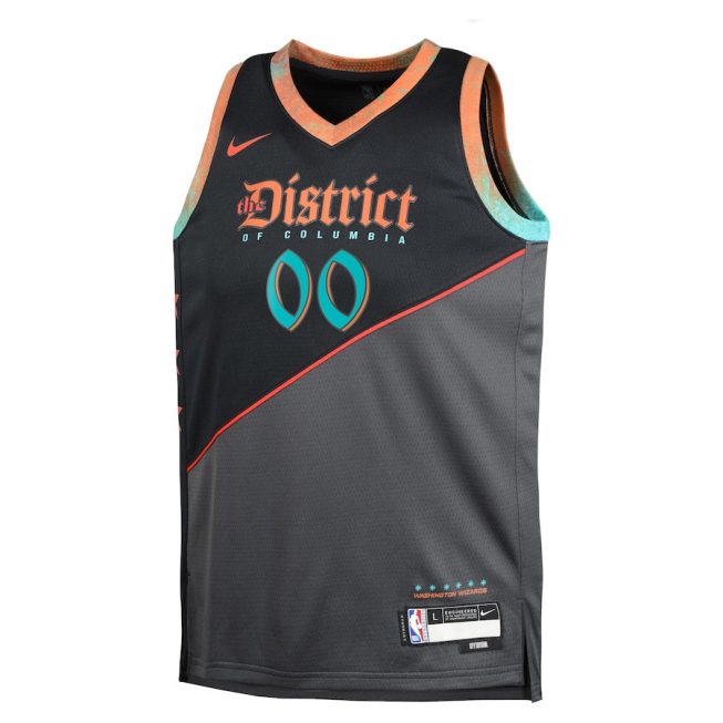 Washington Wizards 2023/24 City Edition Swingman Custom YOUTH Jersey - Black - Image 2