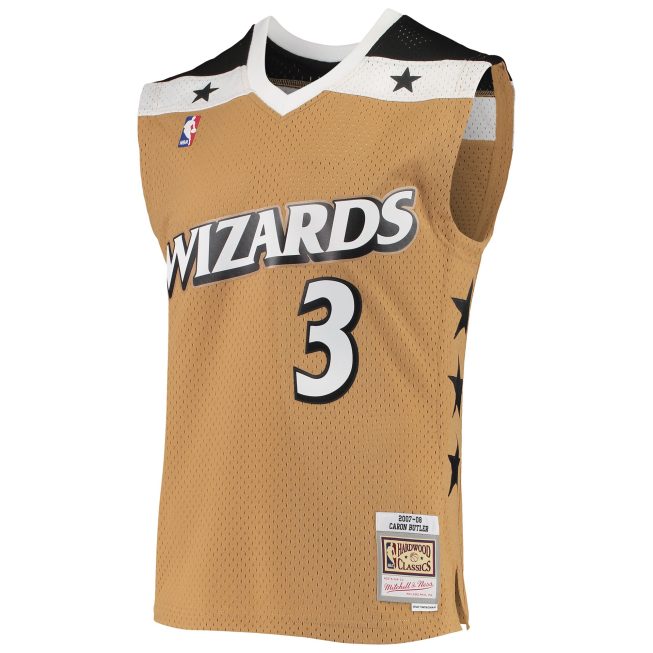 Caron Butler Washington Wizards Mitchell & Ness 2001/02 Hardwood Classics Swingman Jersey - Gold - Image 2
