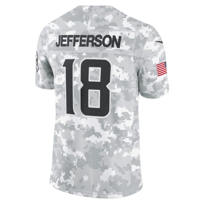 Justin Jefferson Minnesota Vikings 2024 Salute to Service Limited Jersey - Arctic Camo - Image 3