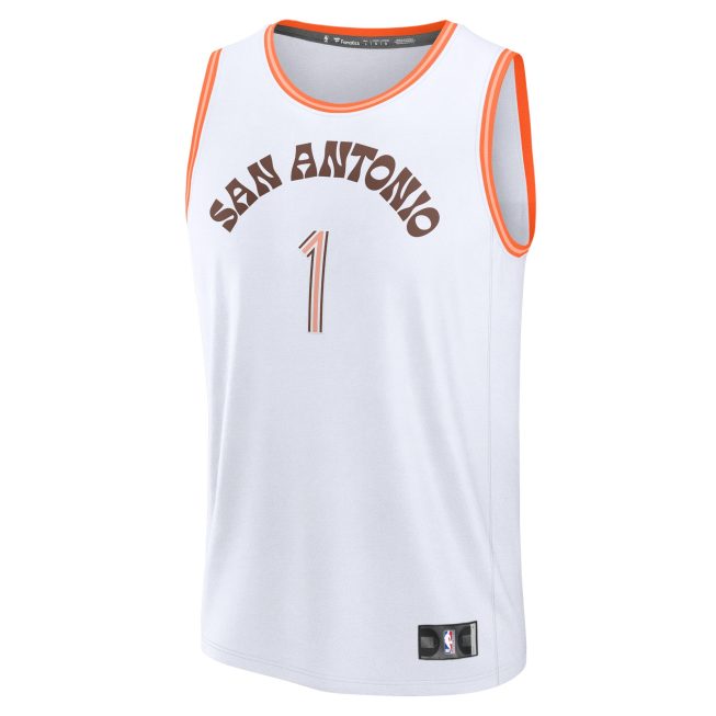 Victor Wembanyama San Antonio Spurs Fanatics Fast Break Jersey - White - City Edition - Image 2