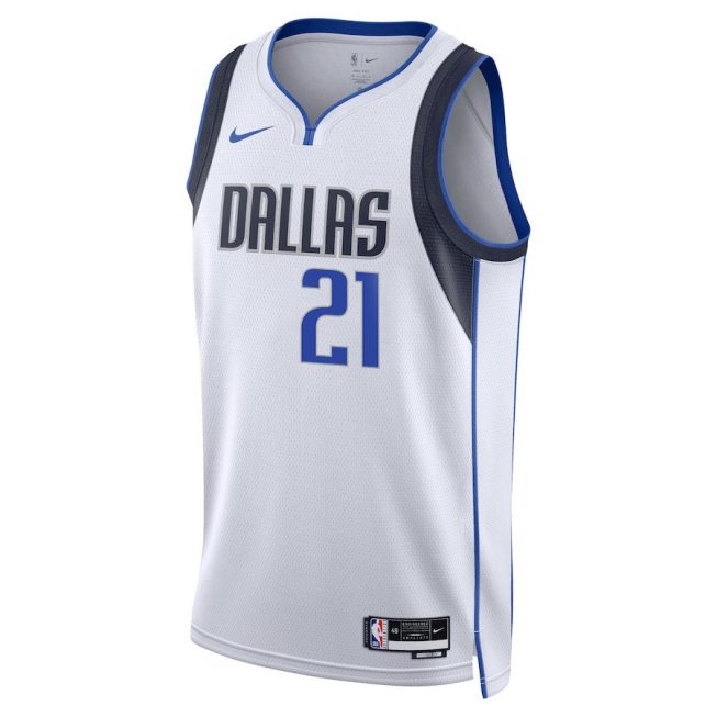 Daniel Gafford 21 Dallas Mavericks 2024 FINALS PATCH Swingman Jersey - Association Edition - White - Image 2