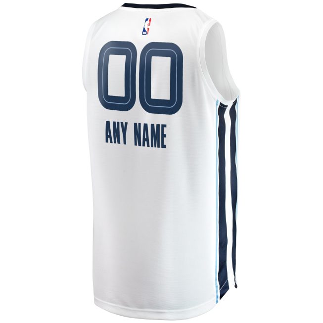 Memphis Grizzlies Fanatics Fast Break Custom Replica Jersey - Association Edition - White - Image 3