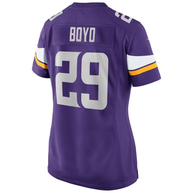 Kris Boyd 29 Minnesota Vikings Women Game Jersey - Purple - Image 3